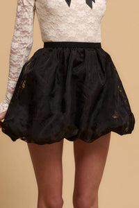 Promesa - Floral Mesh Bubble Mini Skirt