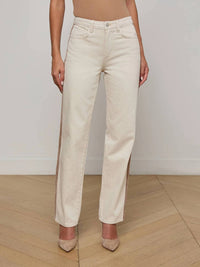 L'Agence Jones Stovepipe Jeans in desert tan taupe - women's jeans - view 4