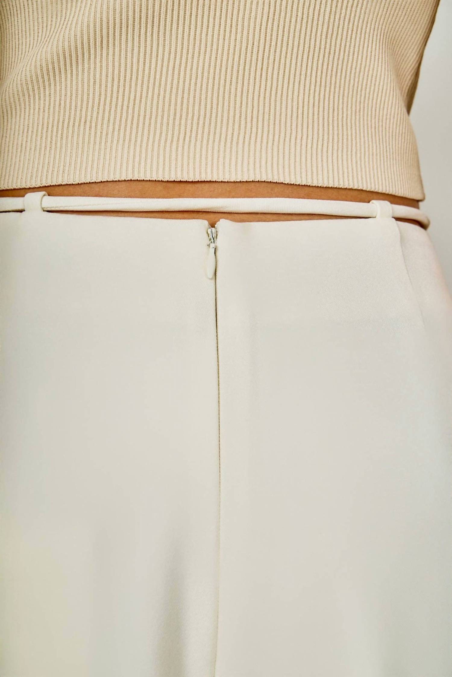 endless rose Waist Tape With High Waist Long Pant in cream - women's pants - view 5