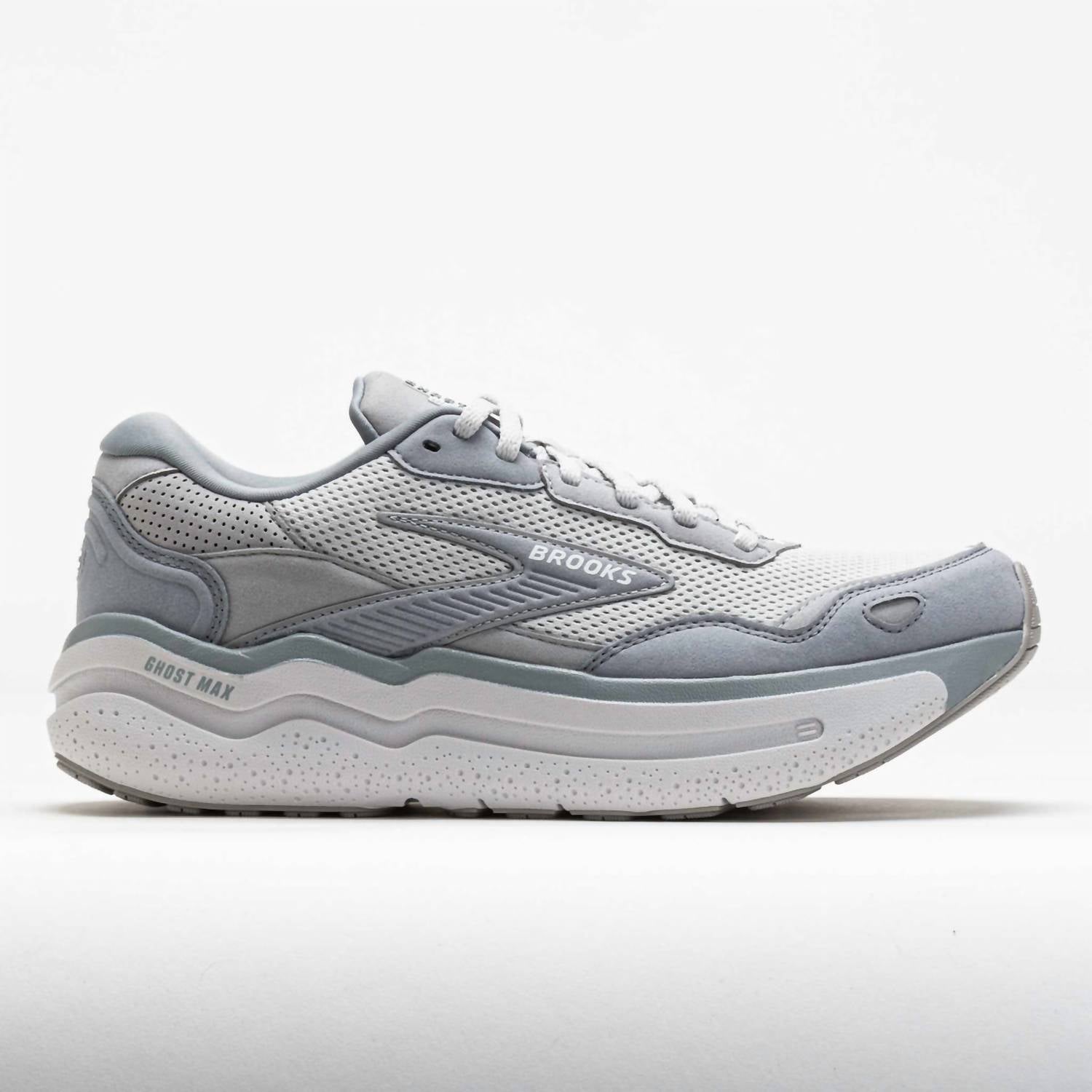 BROOKS Men's Ghost Max Se Shoe in primer grey oyster alloy 1 - men's shoe - detail view