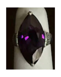 P & K Jewelry Women's Sterling Marcasite Ring in purple silver 2 - women's jewelry