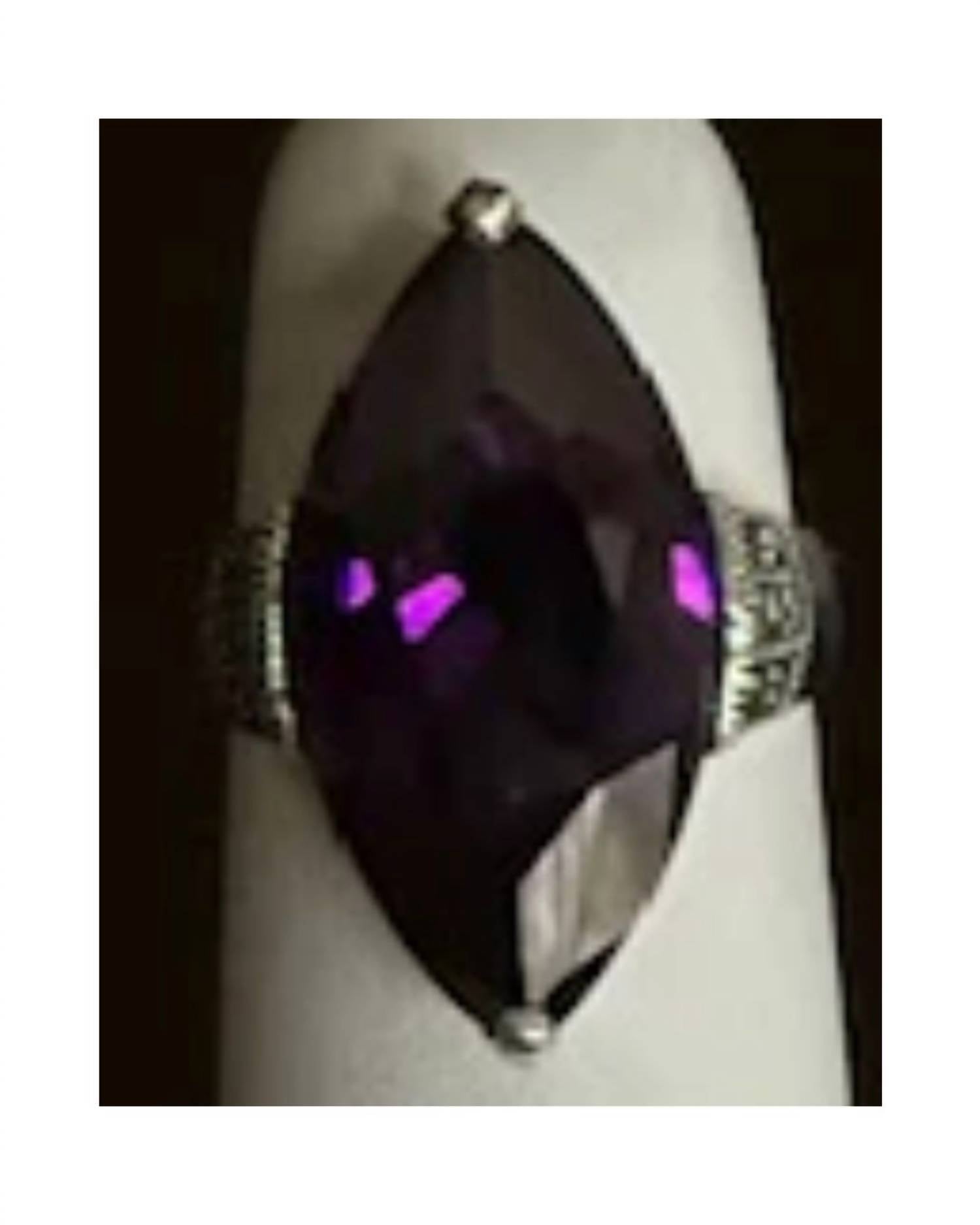 P & K Jewelry Women's Sterling Marcasite Ring in purple silver 2 - women's jewelry