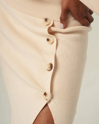 Lena - Buttoned Knit Midi Skirt