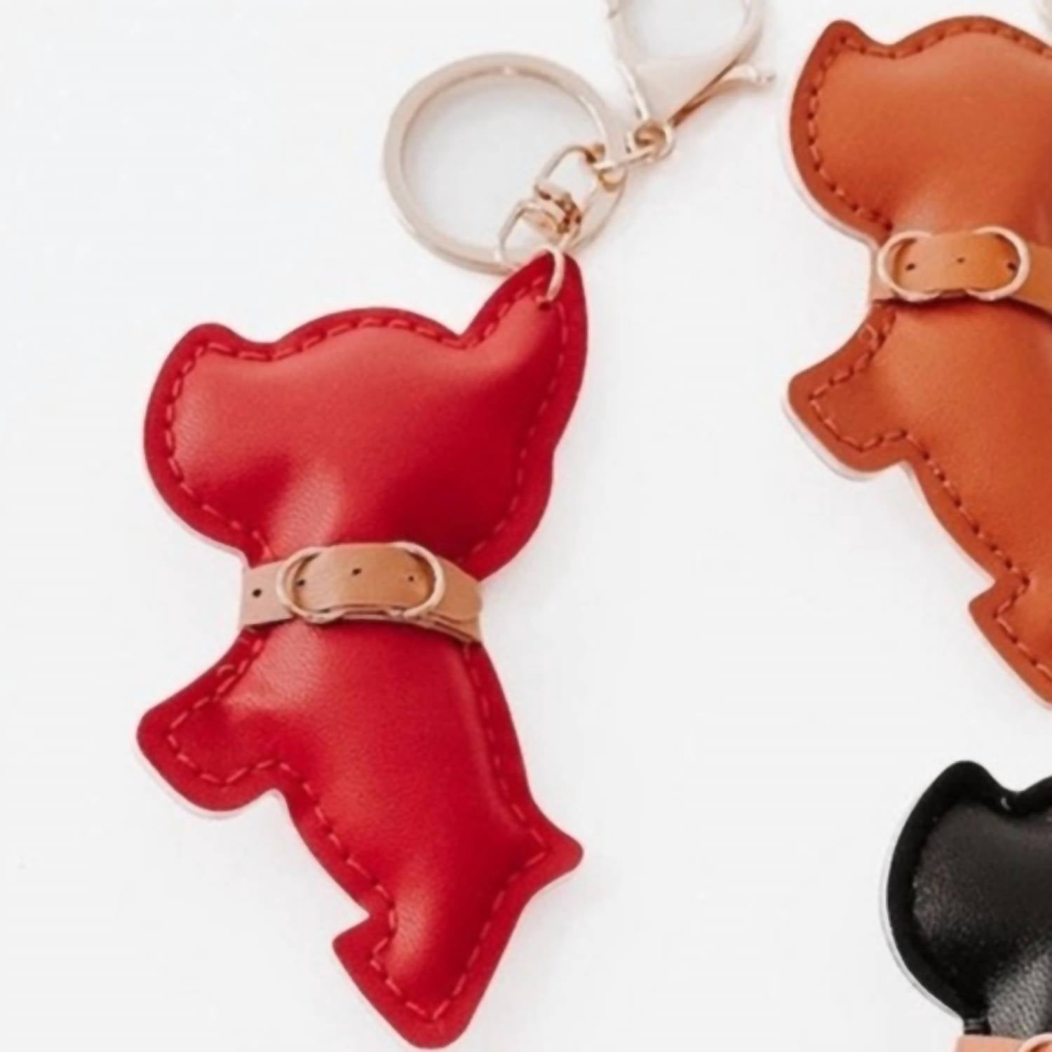 Pretty Simple Women's Scottie Puppy Vegan Leather Bag Charm in red - women's item