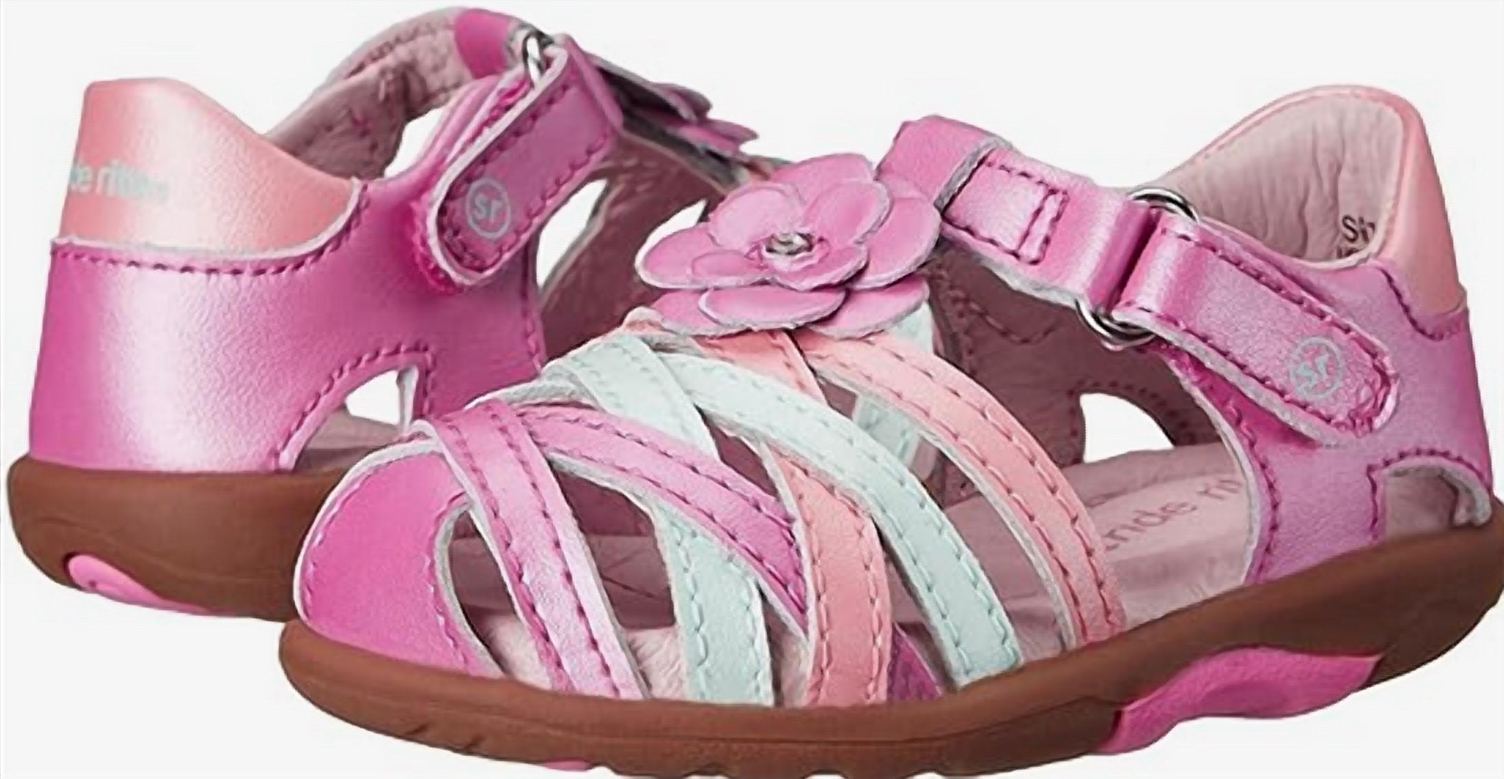 Stride Rite Toddler Round-Toe Flat Sandals in pink - kids' sandal - view 4
