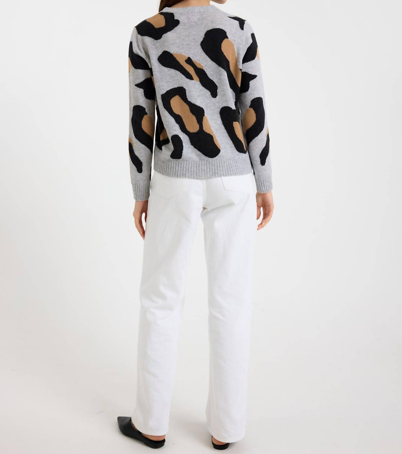 Brodie Cashmere - Abstract Leopard Crew Neck Jumper Sweater