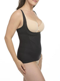 TC Fine Intimates Iconic Core Open-bust Shaping Cami in black - women's intimate - detail view