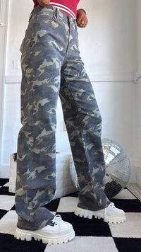 HIDDEN Rebel Terrain Wide Leg Jeans in camo - women's pants - alternate view
