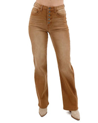 Grace And Lace - Button Fly Premium Wide Leg Denim Jeans