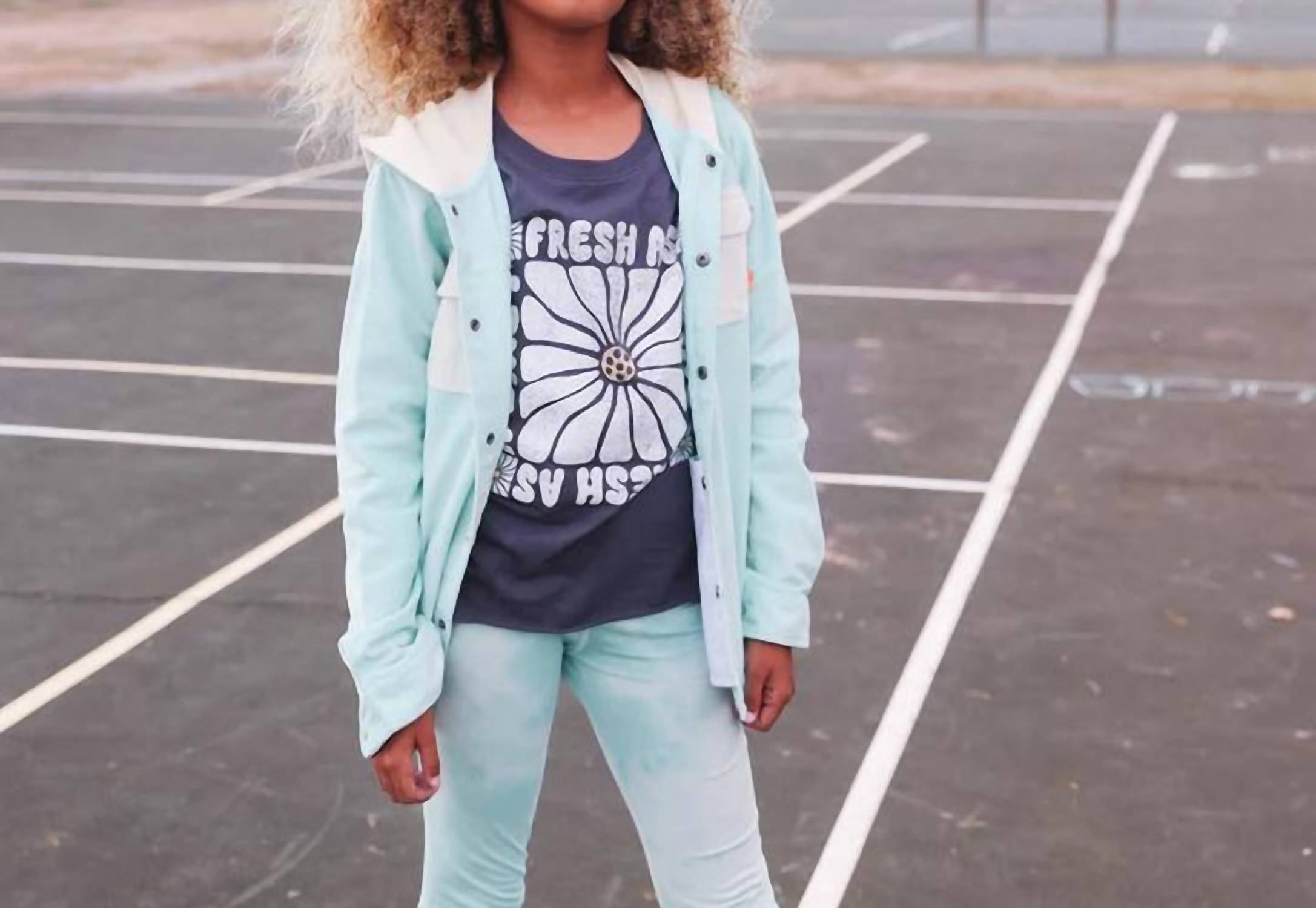 TINY WHALES Sprout Corduroy Jacket in seafoam natural corduroy - item