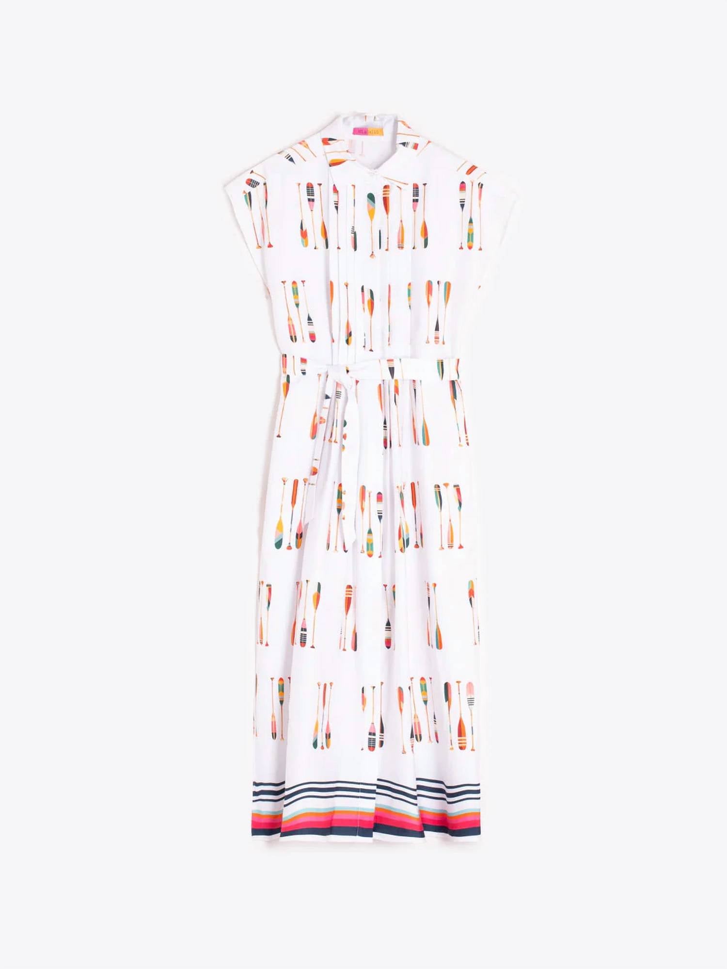Vilagallo - Jaretas Oar Printed Midi Pattern Dress