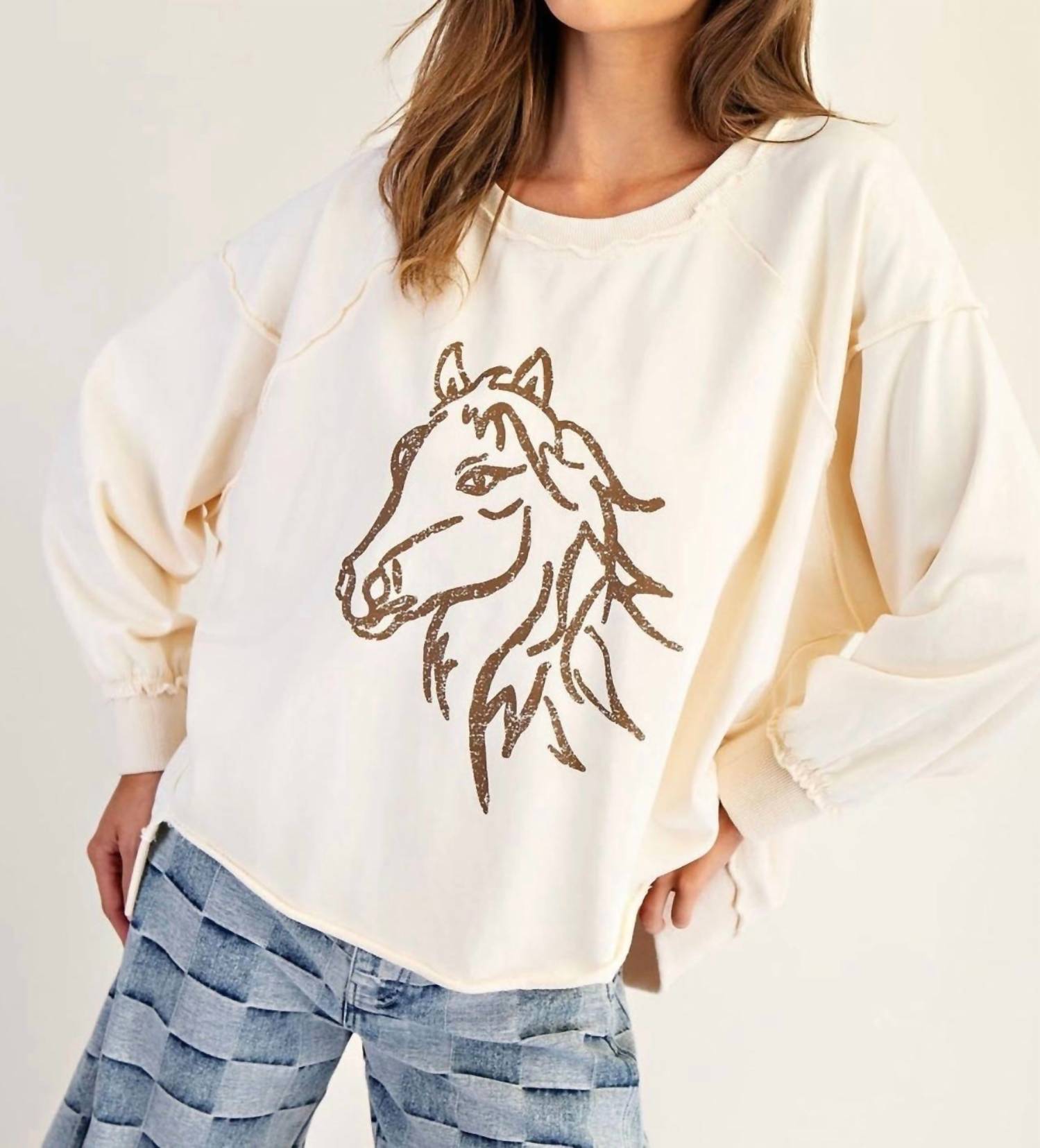 Ee:Some - Horse-print Sweatshirt