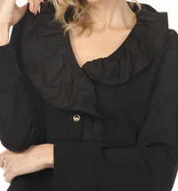 Joseph Ribkoff - Ruffled Collar Long Sleeve Jacket