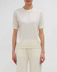 arch4 Cashmere Logan Crew Sweater in ivory - women's t-shirt