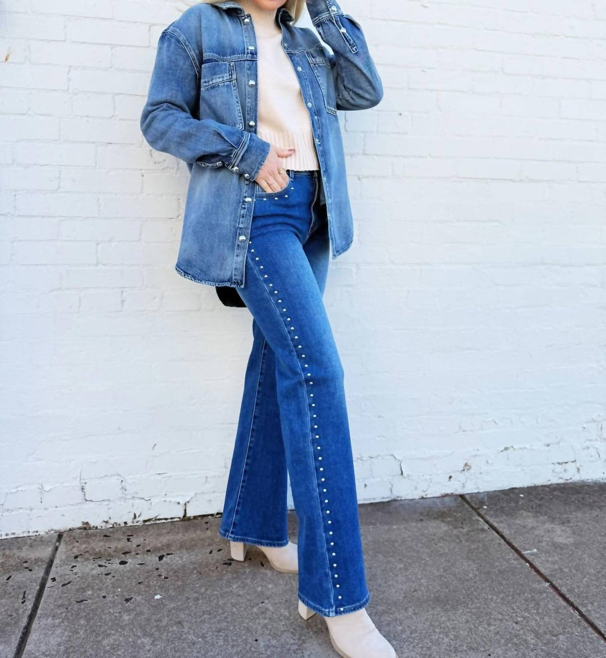 Habitual - Women's Oversized Denim Shacket
