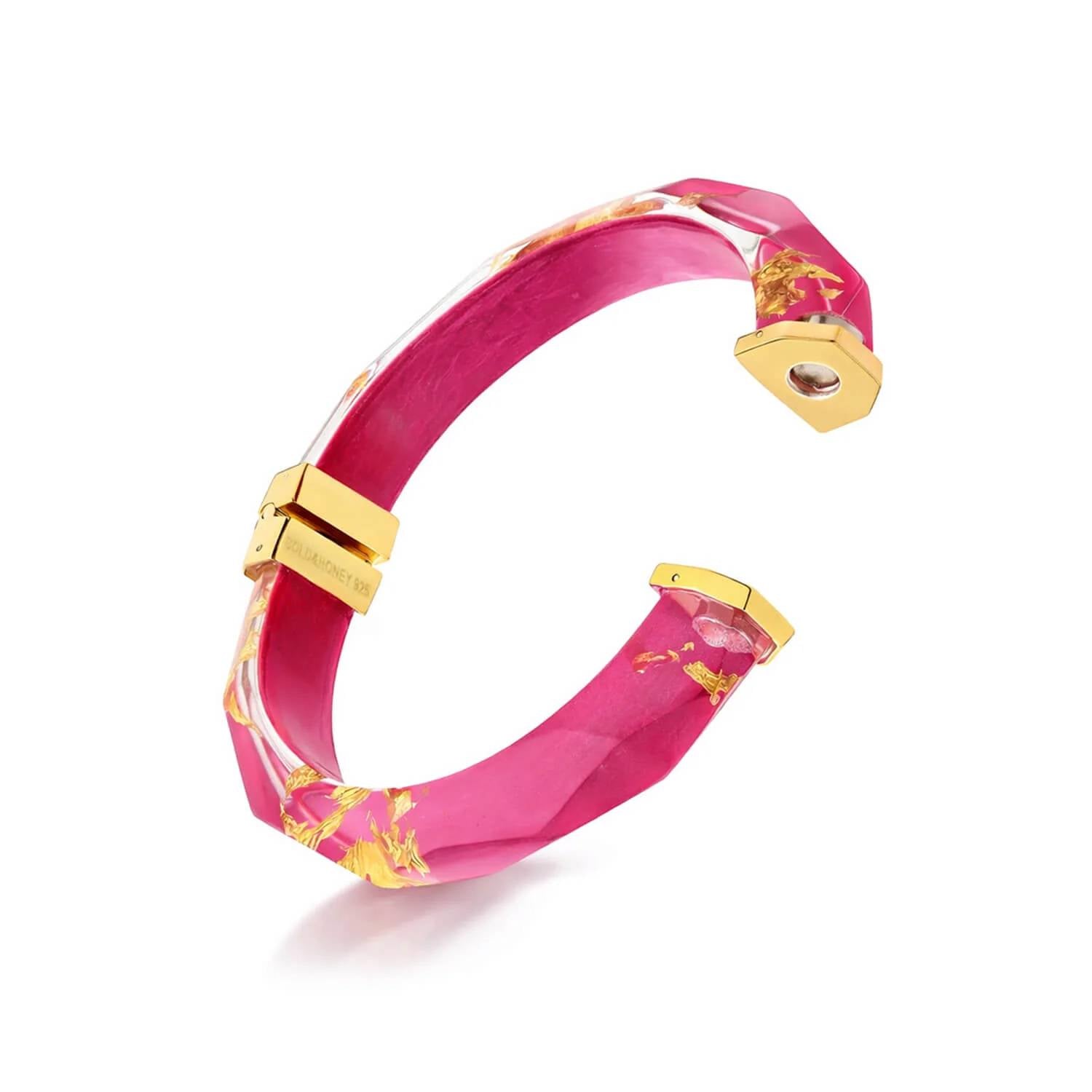 Gold & Honey - Women's Thin Faceted Lucite Bangles