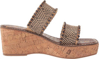 Sam Edelman - Women's Double Strap Slip On Open Toe Wedge Sandals