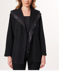 Angel Apparel Vegan Leather And Faux Suede Jacket in black - women's jacket