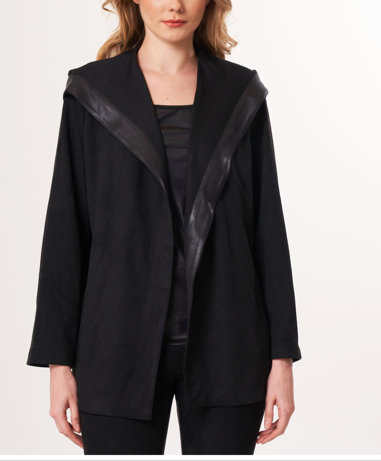 Angel Apparel Vegan Leather And Faux Suede Jacket in black - women's jacket