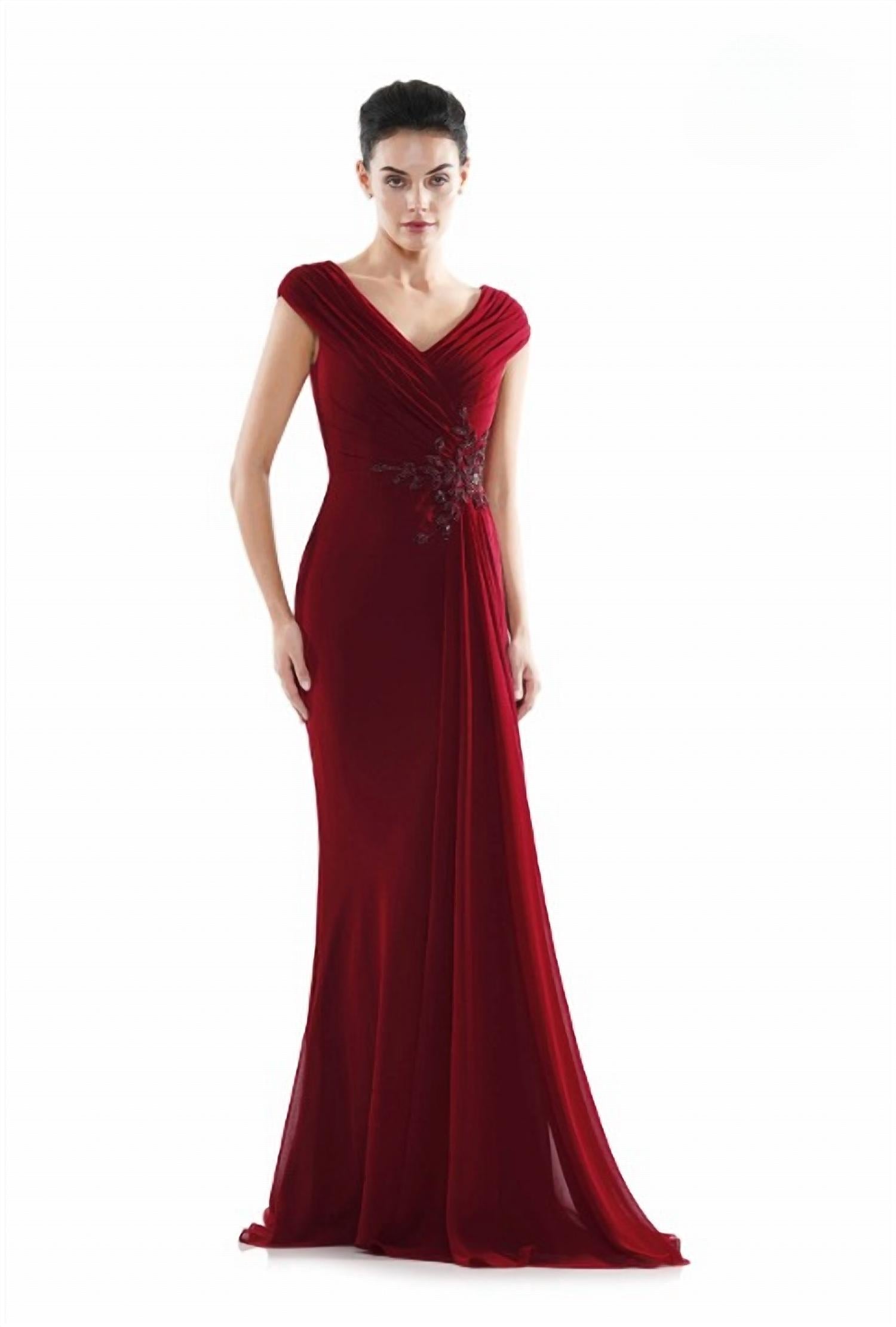 Colors Dress - Embellished Waist Chiffon Gown