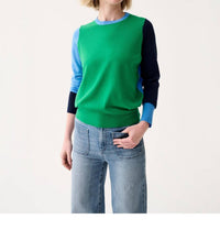 Ann Mashburn Kit Crewneck Sweater in green multi - women's sweater