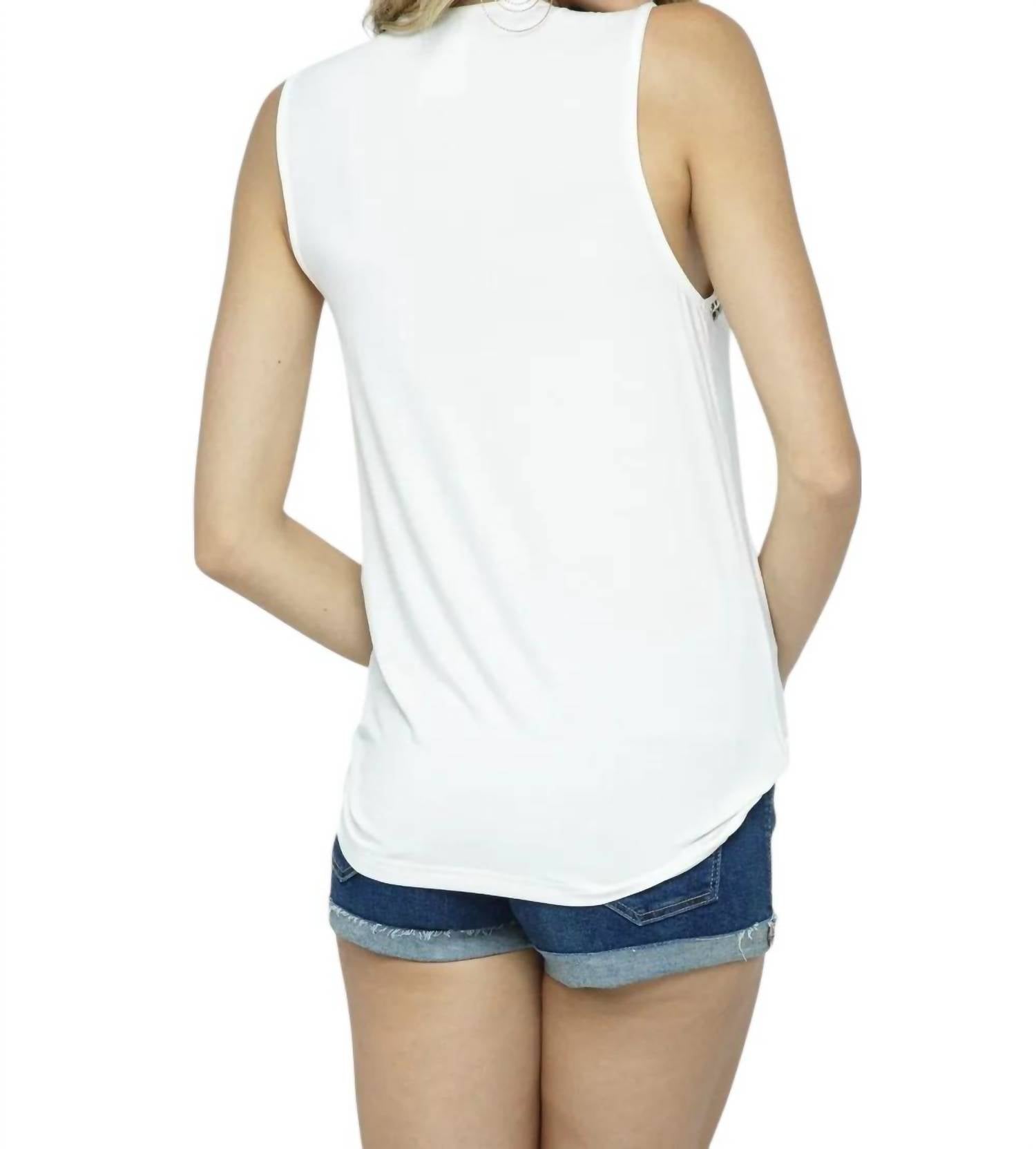 Vocal Apparel - VNECK STUDDED TANK TOP