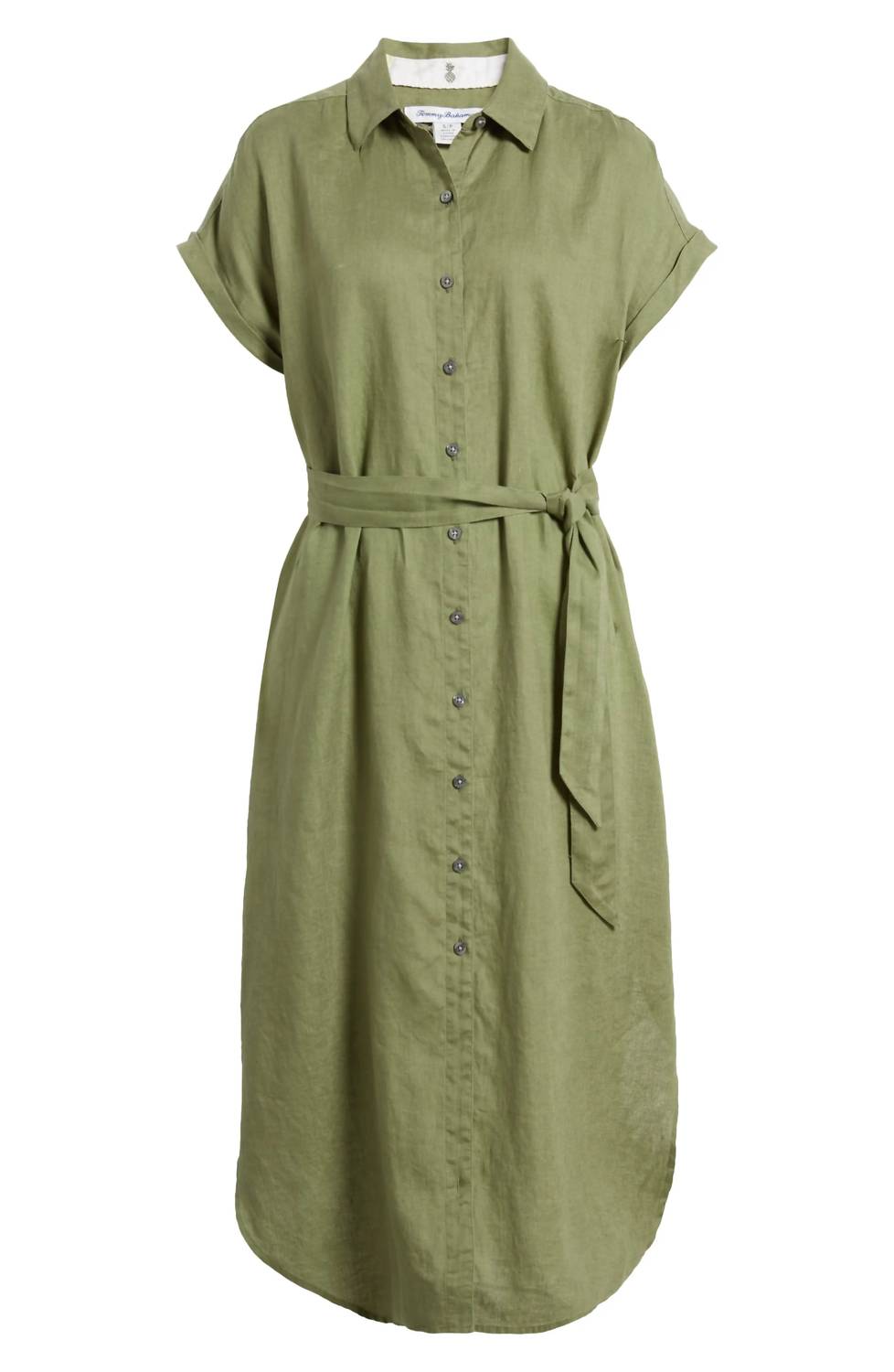 TOMMY BAHAMA Coastalina Midi Shirt Dress in dark fern - women's dress - alternate view