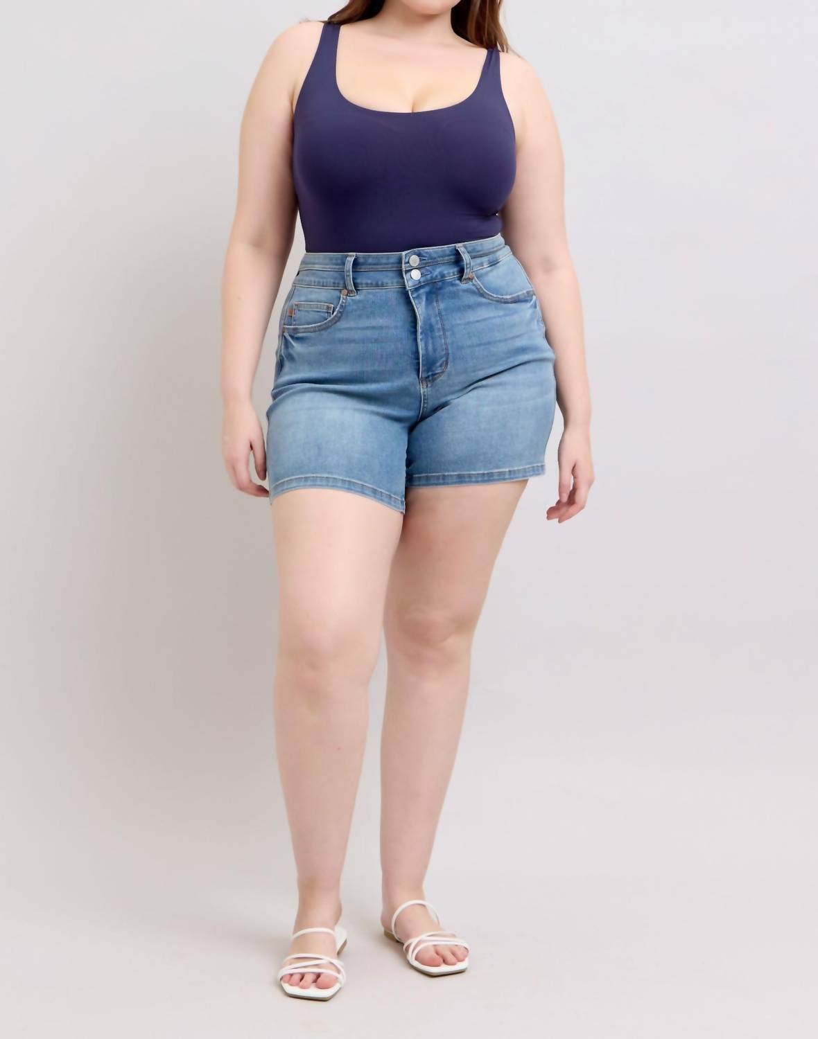 Judy Blue - High Waist Tummy Control Double Waistband Shorts