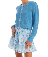 ALLISON NEW YORK Gia Button Down Cardigan in blue - women's cardigan - alternate view