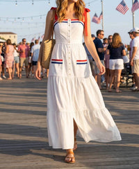 Baby Pink - 4th Of July-inspired Maxi Dress