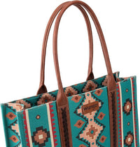 Wrangler - Women's Pattern Dual Sided Print Canvas Tote Bag