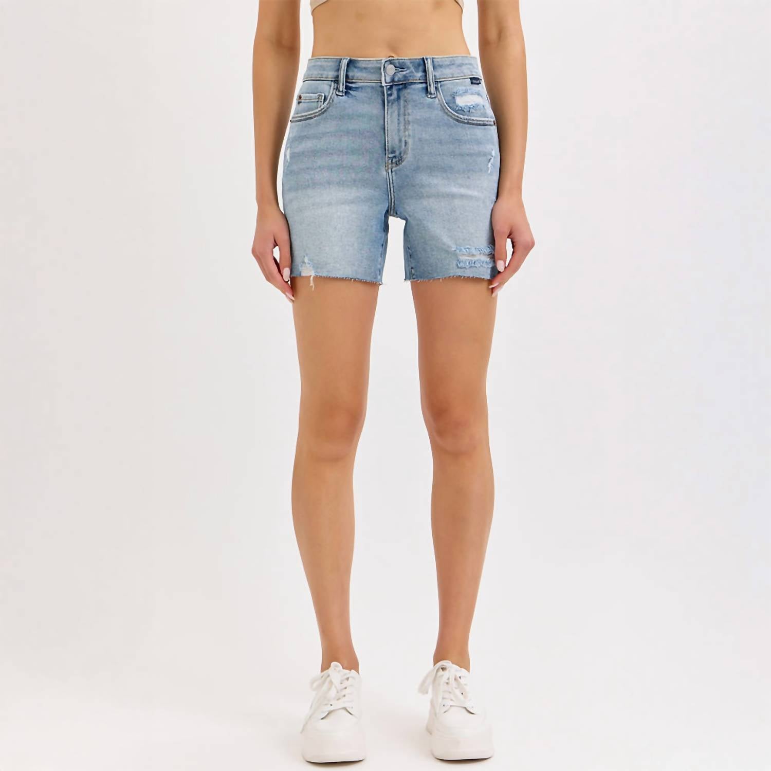 Cello - Mid Rise Midi Short With Side Slit