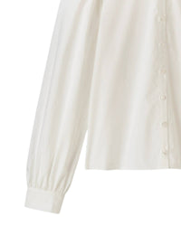 Cartolina Nantucket Women's Brooklyn Long Sleeve Shirt in optic white - women's shirt - alternate view