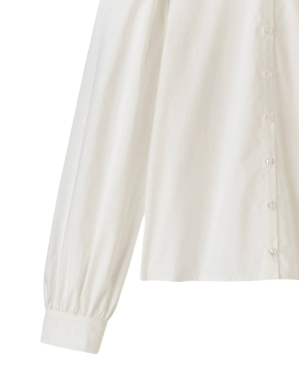 Cartolina Nantucket Women's Brooklyn Long Sleeve Shirt in optic white - women's shirt - alternate view