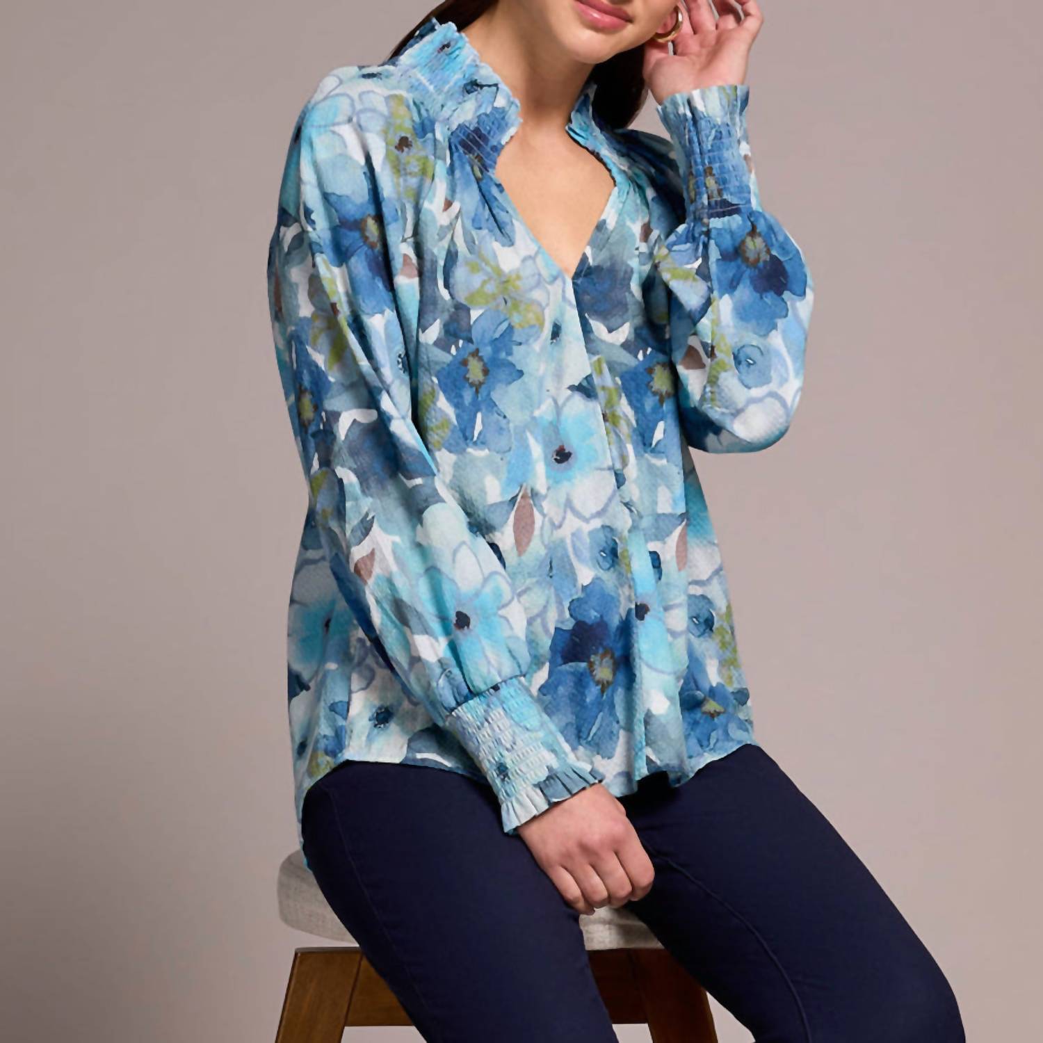 Tribal - Floral Textured Blouse