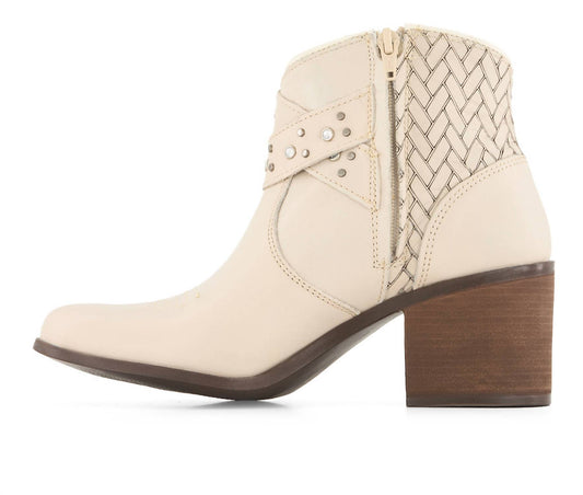 Forastero - Women's Real Leather Side Zipper Booties