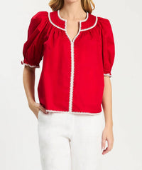Tyler Boe - Lara Trimmed Collar Top