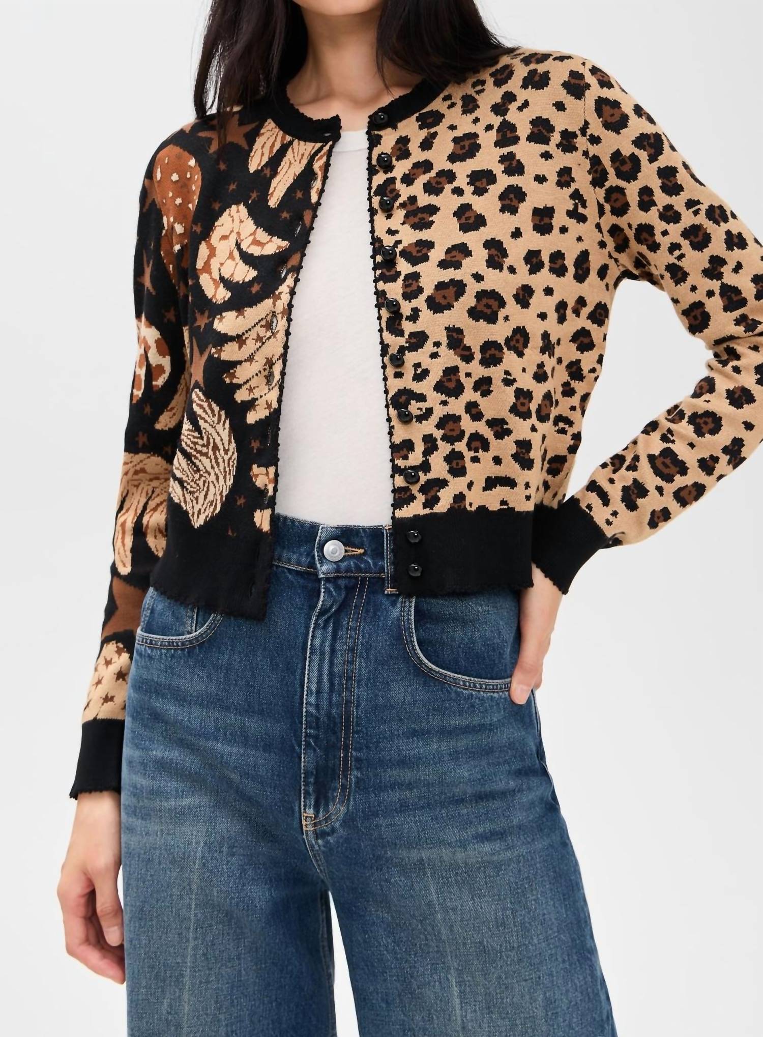 Farm Rio - Leopard Mixed Cardigan
