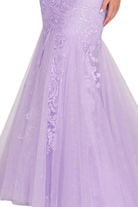 Ellie Wilde - V-neck Trumpet Prom Dress