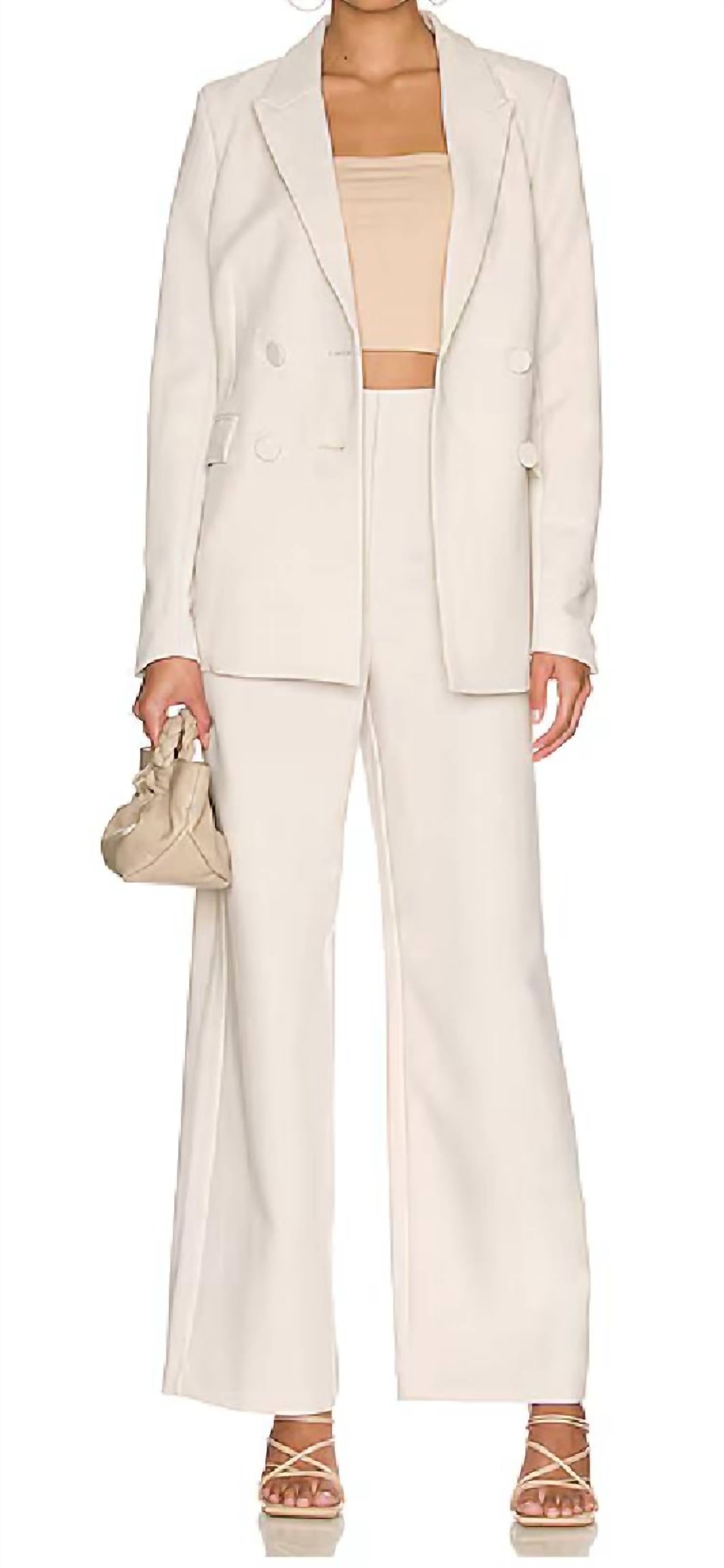 BARDOT Anna High Waist Pant in white - women's pants