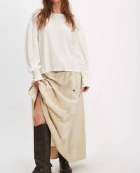 Free People Lapis Cuff Long Sleeve Top in eggshell - women's long sleeve top