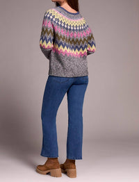 Tribal - Intarsia Ribbed Long Sleeve Sweater