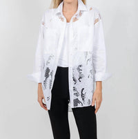 Joseph Ribkoff - Cotton Lace Boxy Embroidered Blouse