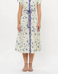 Oliphant - Cap Sleeve Shirt Dress Midi Dress