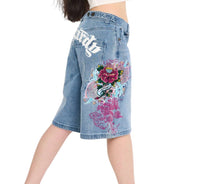 Ed Hardy - Flower Diamond Low Rise Baggy Jorts