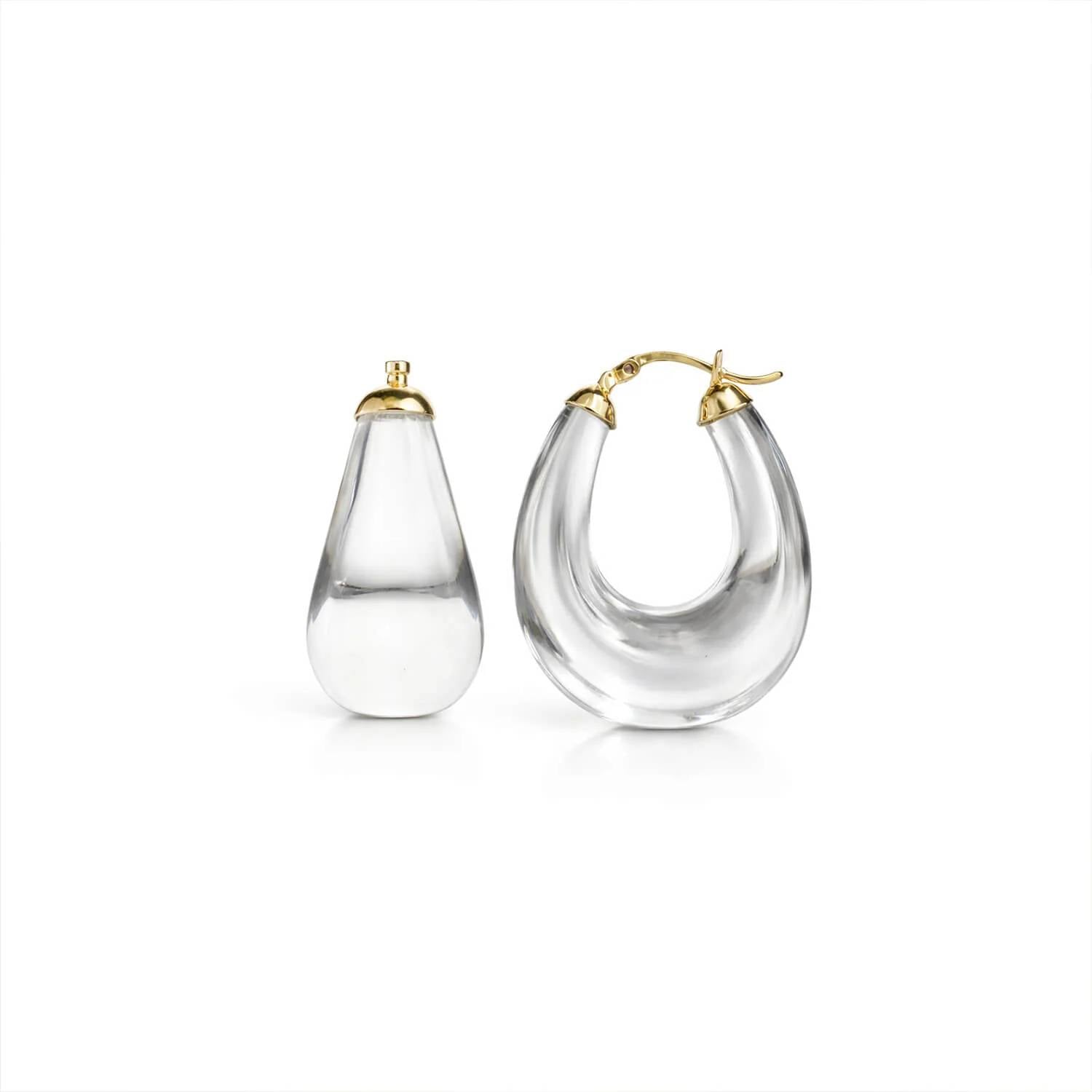 Gold & Honey - Women's Chunky Bucket Hoop Earrings