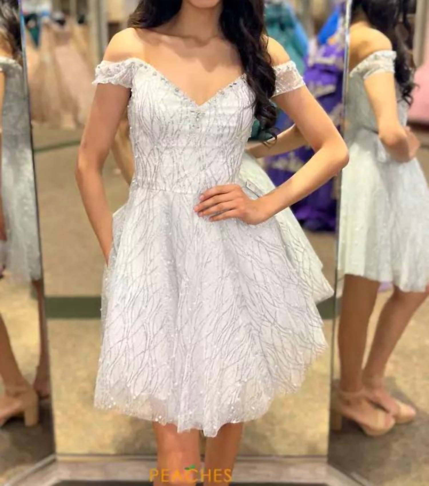MORILEE Sparkling Dress in ivory silver - women's dress