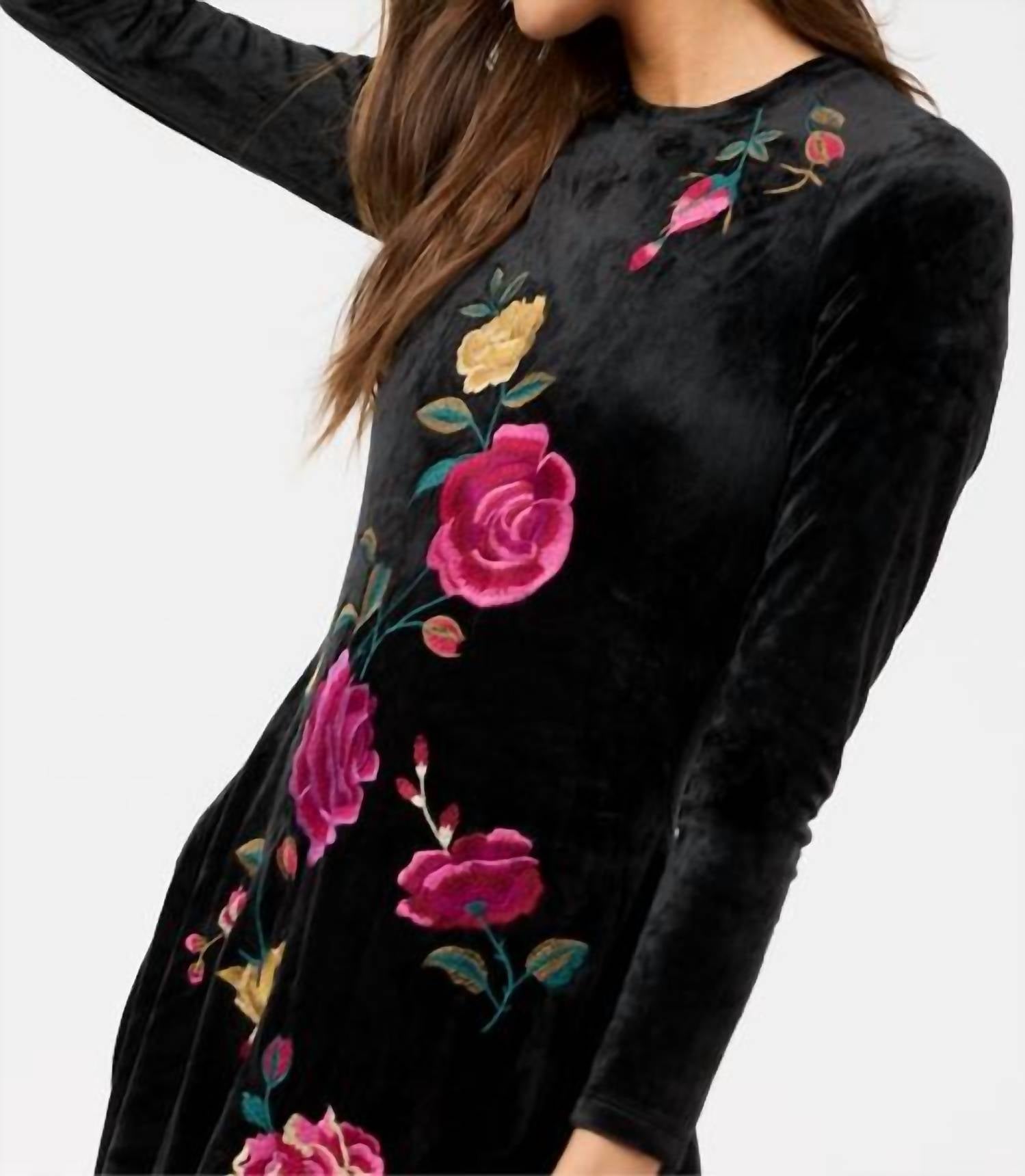 Johnny Was - ROSILIA HANDKERCHIEF HEM VELOUR DRESS