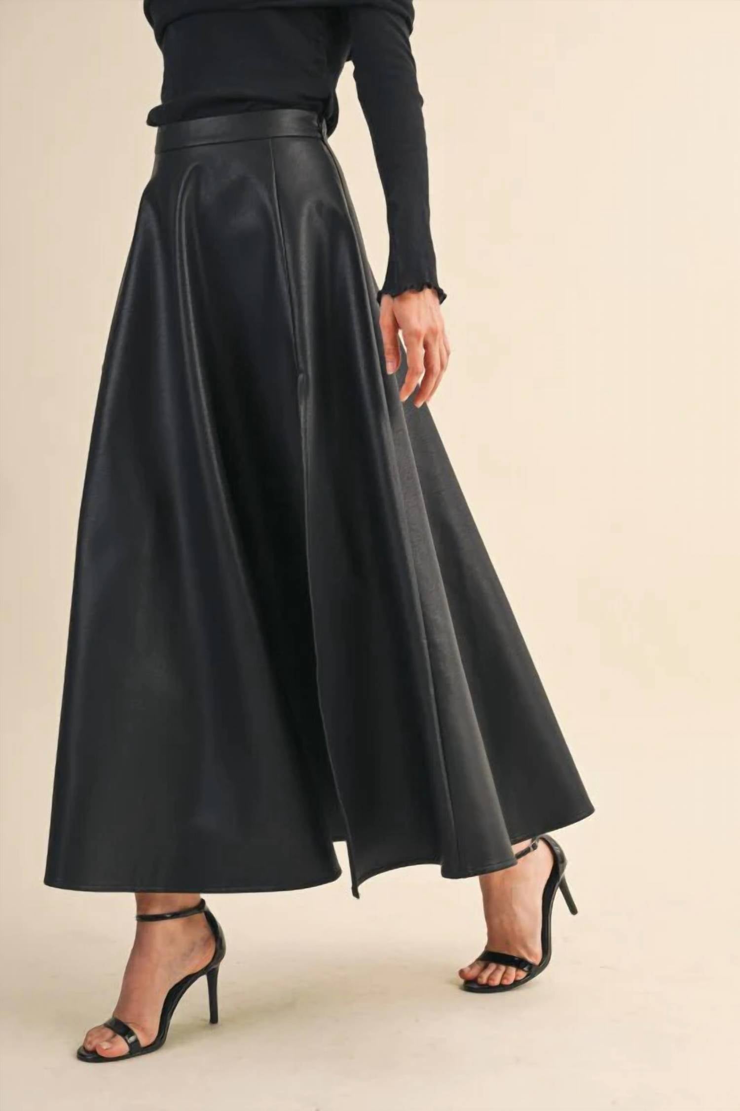 Klesis - Leather Midi Skirt