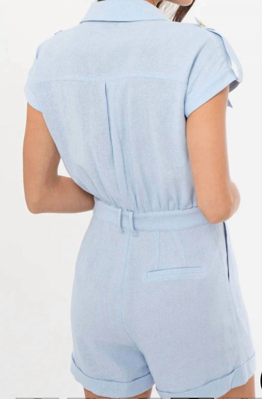 Greylin - Ludi Linen Blend Button Down Romper